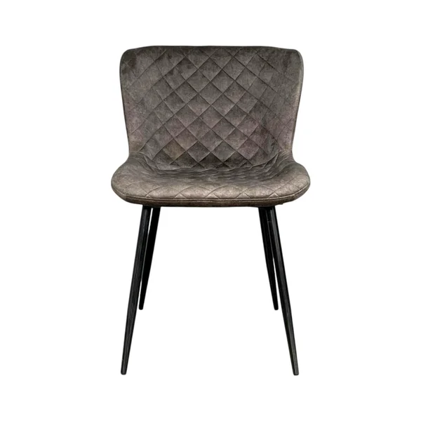 Chaise en velours piqué taupe (lot de 2) MELBOURNE