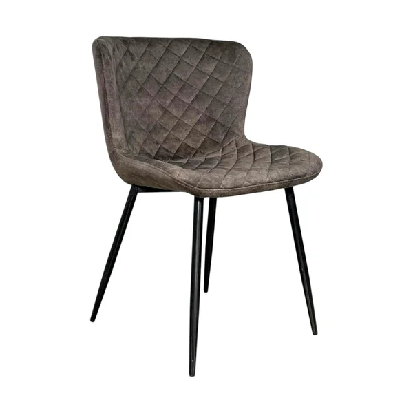 Chaise en velours piqué taupe (lot de 2) MELBOURNE