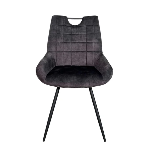 Chaise gris sombre avec poignée (lot de 2) MALMOE