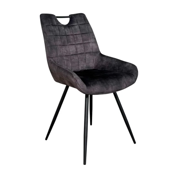 Chaise gris sombre avec poignée (lot de 2) MALMOE