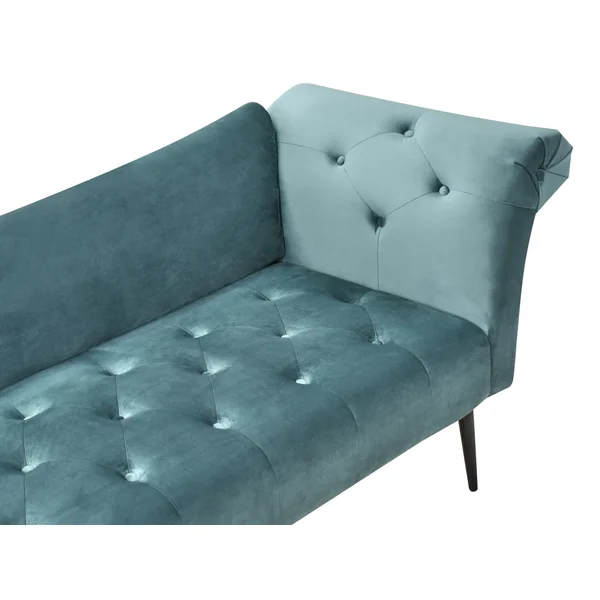 Chaise longue NANTILLY Velours Bleu paon