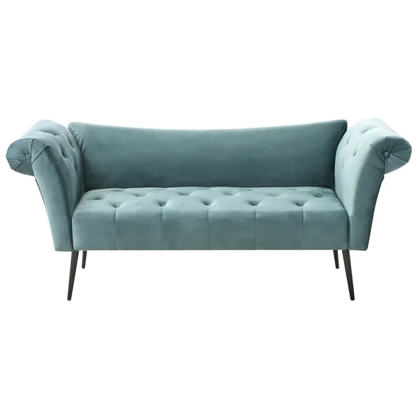 Chaise longue NANTILLY Velours Bleu paon