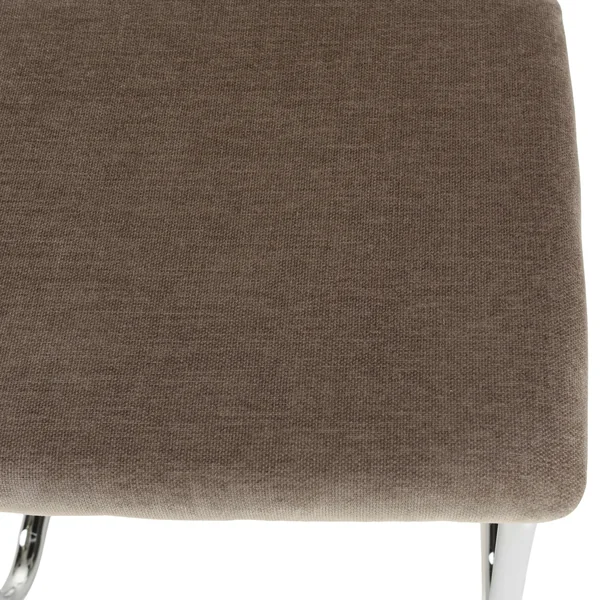 Chaise métal chromé assise velours taupe dossier rotin (lot de 2) LOANO