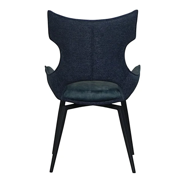 Chaise pivotante bleue bi-matière, dossier en T (lot de 2) LOMBARDIE