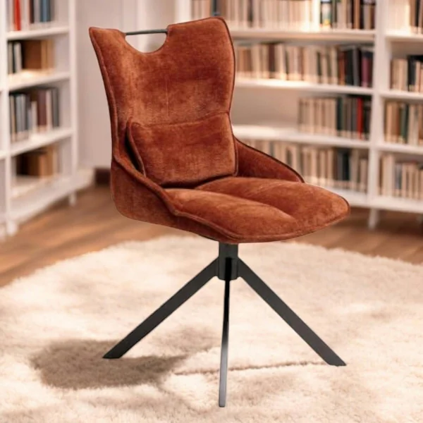 Chaise pivotante coussin et poignée tissu rouille (lot de 2) IENA