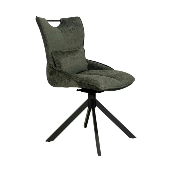 Chaise pivotante coussin et poignée tissu vert (lot de 2) IENA