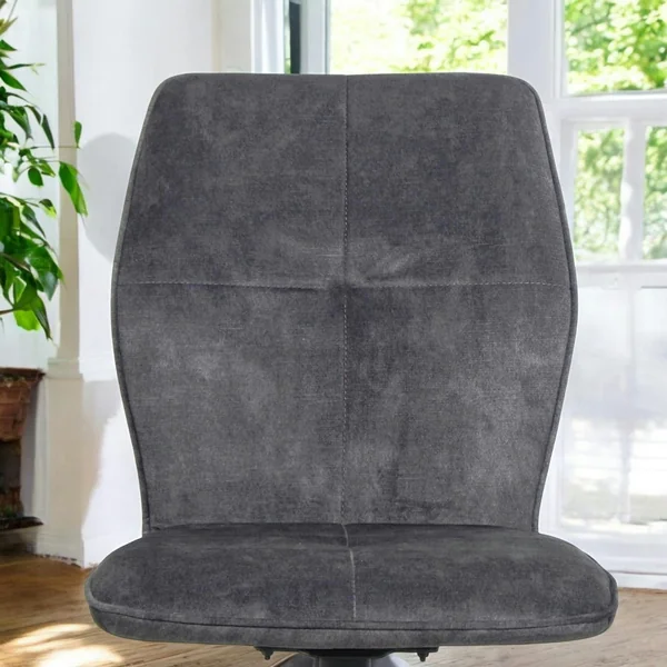 Chaise pivotante grise en velours patiné avec poignée (lot de 2) LOMBARDIE