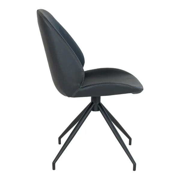 Chaise pivotante noire avec surpiqure décorative (lot de 2) BERLIN