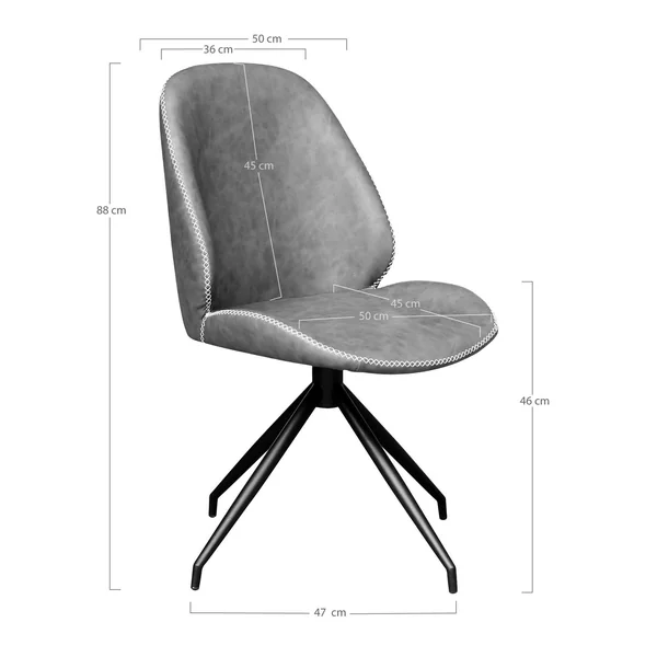 Chaise pivotante noire avec surpiqure décorative (lot de 2) BERLIN