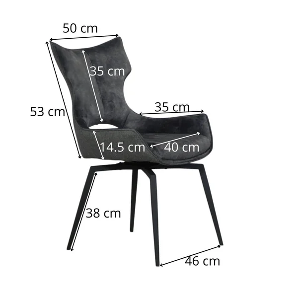 Chaise pivotante rose bi-matière, dossier en T (lot de 2) LOMBARDIE