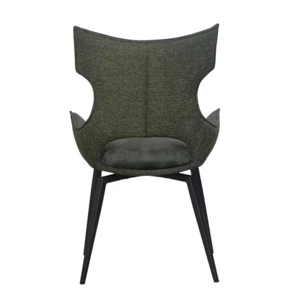 Chaise pivotante verte bi-matière, dossier en T (lot de 2) LOMBARDIE