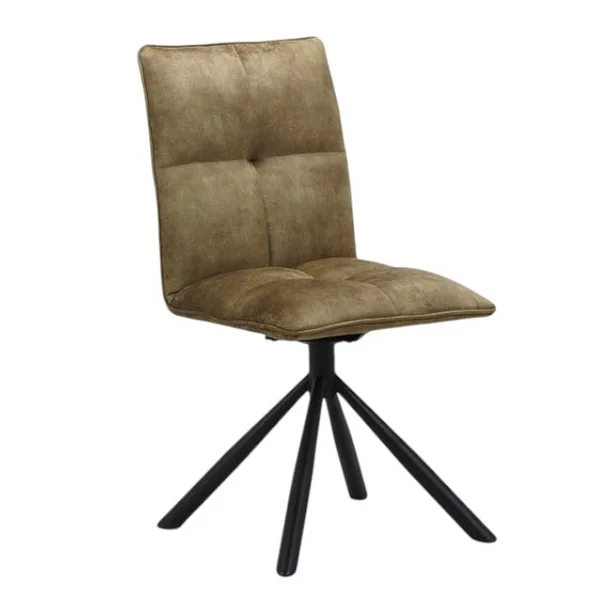 Chaise rotative tissu kaki (lot de 2) IENA