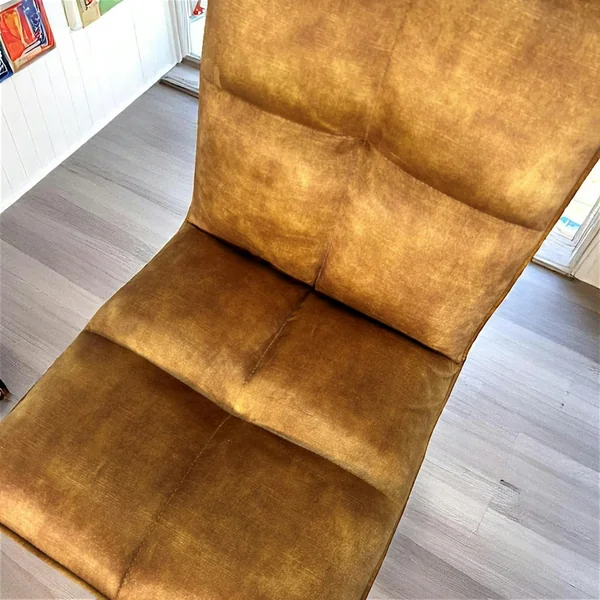 Chaise rotative tissu moutarde (lot de 2) IENA