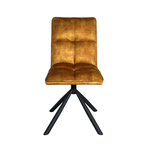 Chaise rotative tissu moutarde (lot de 2) IENA