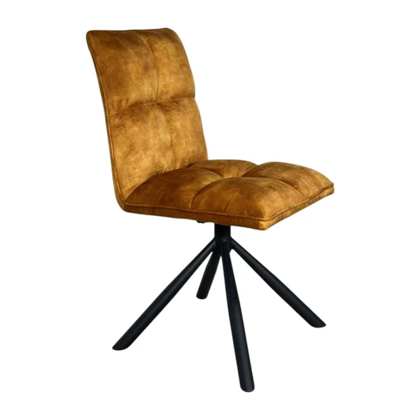Chaise rotative tissu moutarde (lot de 2) IENA
