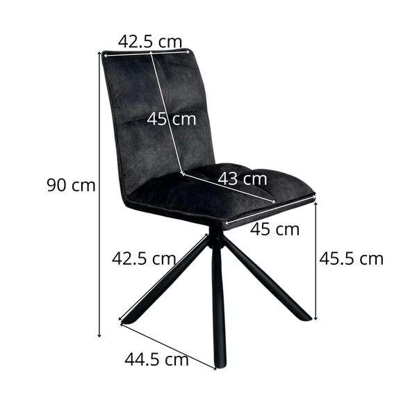 Chaise rotative tissu moutarde (lot de 2) IENA