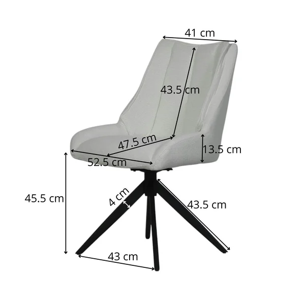 Chaise terracotta pivotante en velours texturé (lot de 2) IENA