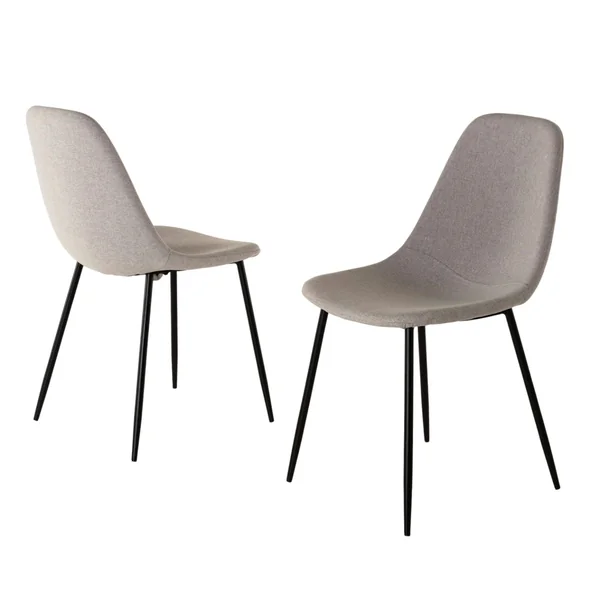 Chaise tissu beige TIM (lot de 2)