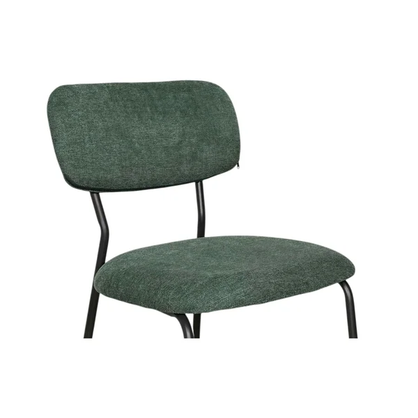 Chaise tissu vert foncé style écolier (lot de 2) MALANG