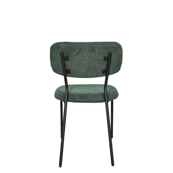 Chaise tissu vert foncé style écolier (lot de 2) MALANG
