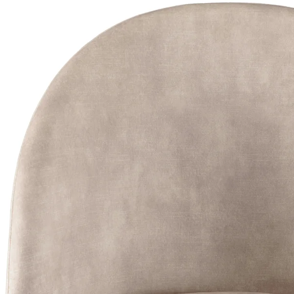 Chaise velours beige dossier galbé (lot de 2) TIM