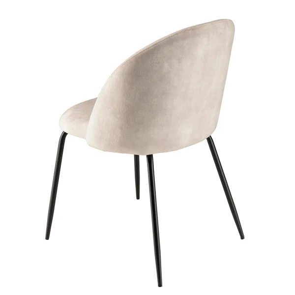 Chaise velours beige dossier galbé (lot de 2) TIM