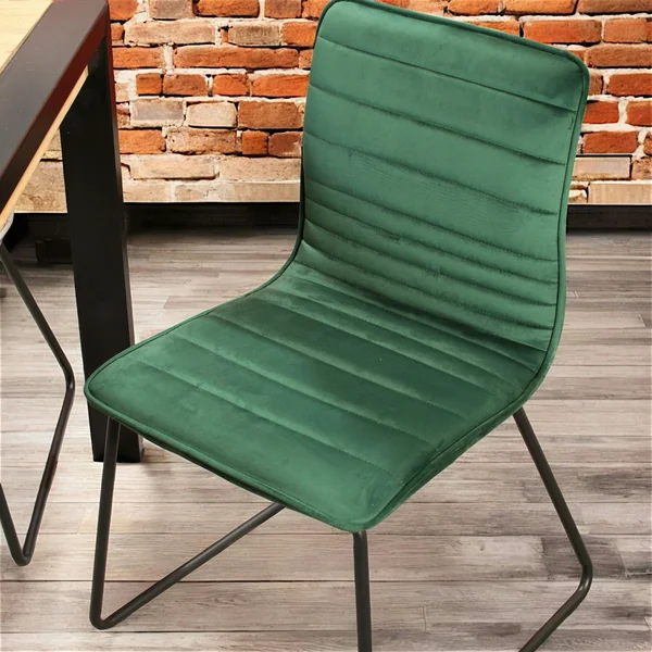 Chaise vert foncé motif ligne (lot de 2) BURGOS