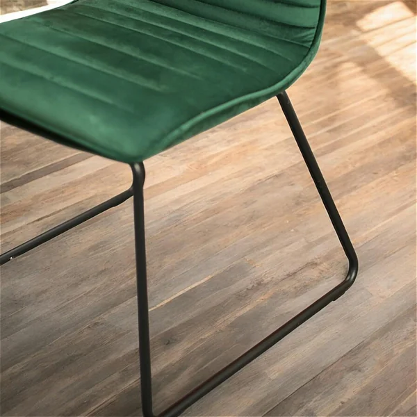 Chaise vert foncé motif ligne (lot de 2) BURGOS