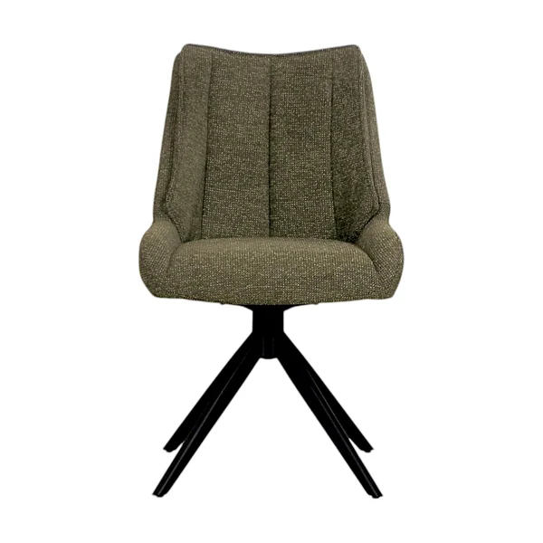 Chaise vert foncé pivotante en velours texturé (lot de 2) IENA