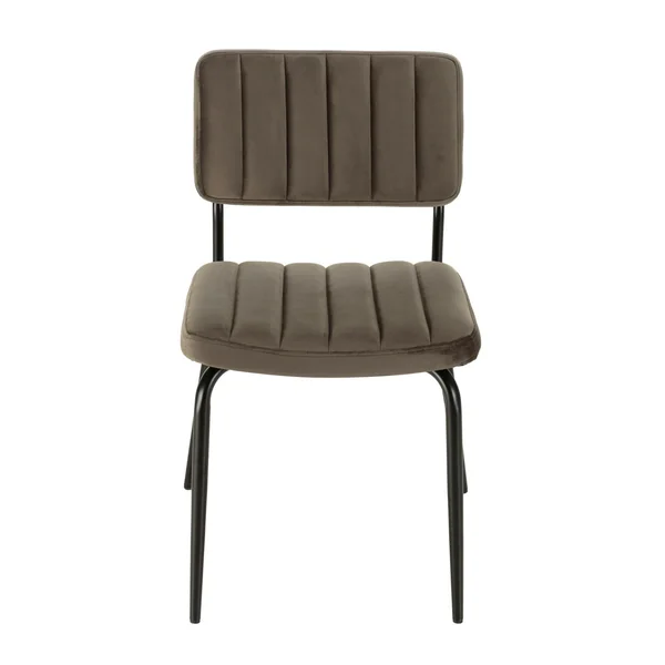 Chaise vintage en velours gris sombre TIM
