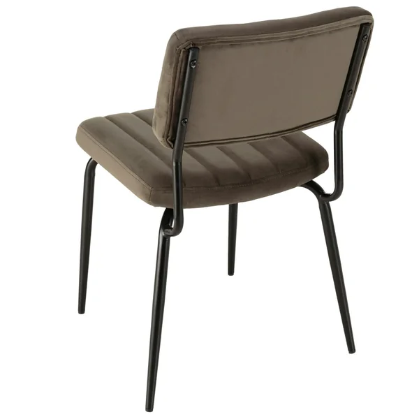 Chaise vintage en velours gris sombre TIM