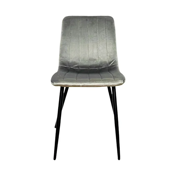 Chaise à rayures velours taupe (lot de 2) MALANG