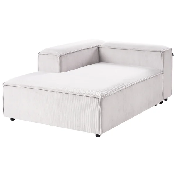 Chaiselongue ARDAL Cord Cremeweiß rechtsseitig