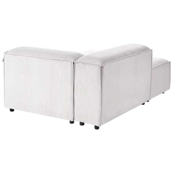 Chaiselongue ARDAL Cord Cremeweiß rechtsseitig
