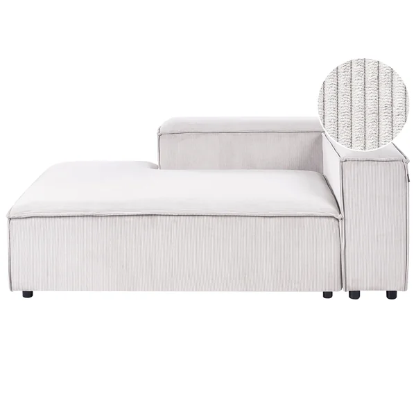 Chaiselongue ARDAL Cord Cremeweiß rechtsseitig