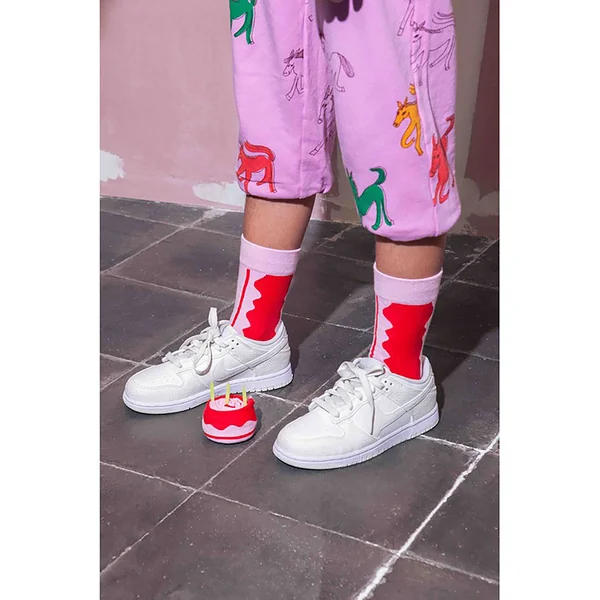 Chaussettes enfant en coton gâteau d'anniversaire
