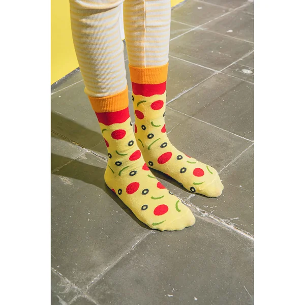 Chaussettes enfants en coton pizza