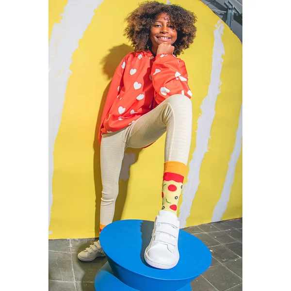 Chaussettes enfants en coton pizza