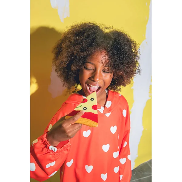 Chaussettes enfants en coton pizza
