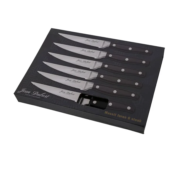 Coffret de 6 couteaux à steack noir - Massif