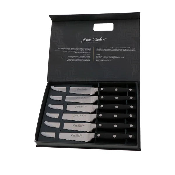 Coffret de 6 couteaux à steack noir - Massif