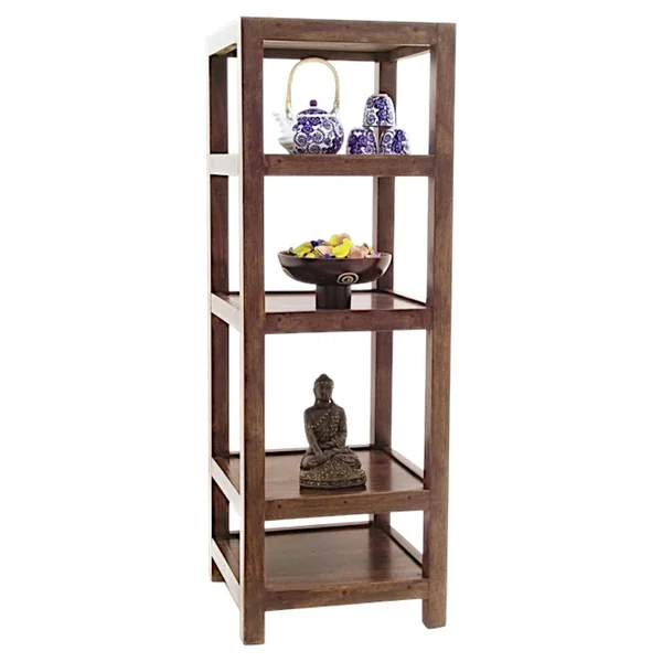 Colonne Etagère Hévéa 4 étages 45x45x128cm HELENA