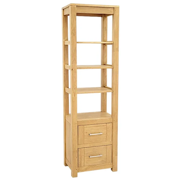 Colonne étagère moderne bois hévéa H190cm ATTAN