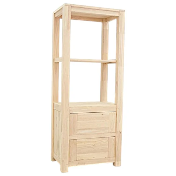 Colonne étagère moderne hévéa massif H150cm ATTAN