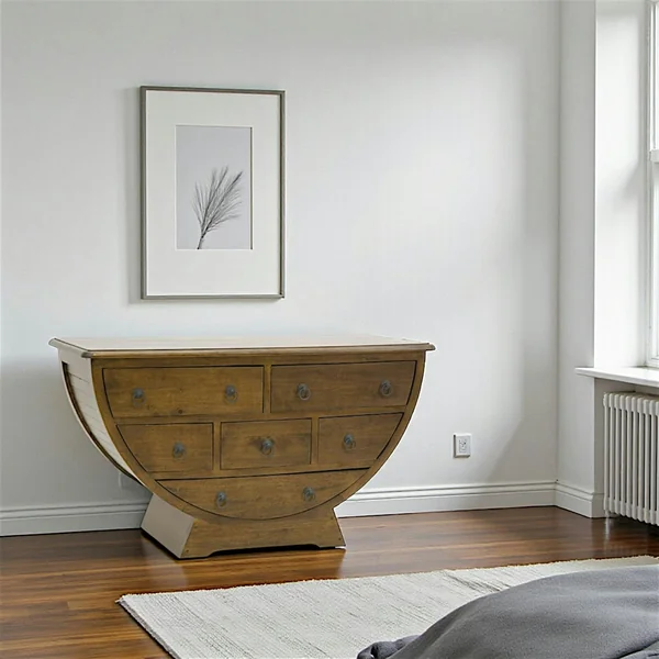 Commode demi cercle hévéa massif 110x60cm TRADITION
