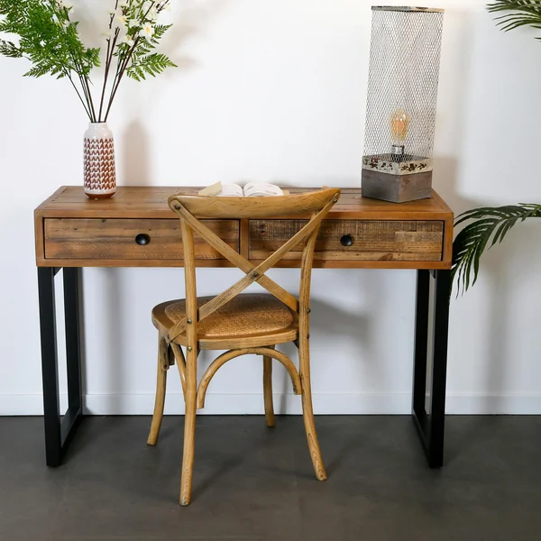 Console bois recyclé 2 tiroirs BRISBANE