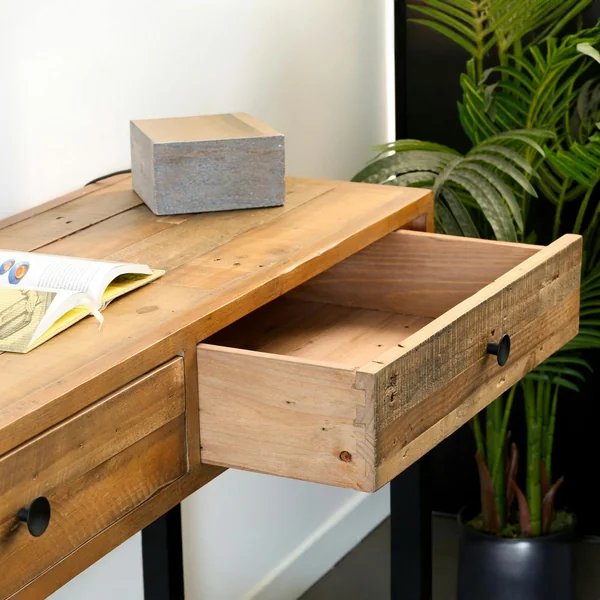 Console bois recyclé 2 tiroirs BRISBANE