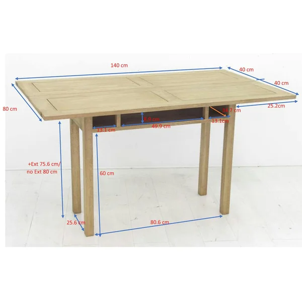 Console extensible en table repas hévéa 140cm HELENA