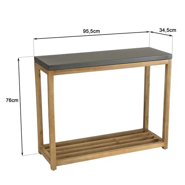 Console pour jardin bois et résine effet béton 95,5 cm HERCULE