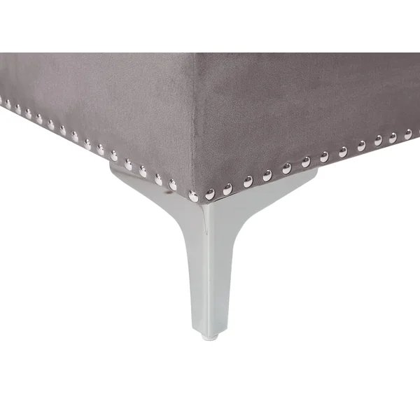 Corner Sofa 3 Seater FLEN Velvet Grey Left Hand